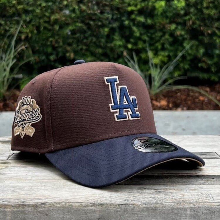 New Era LA Dodgers Dark Brown/Navy Outline 100th Anniversary 940 A-Frame