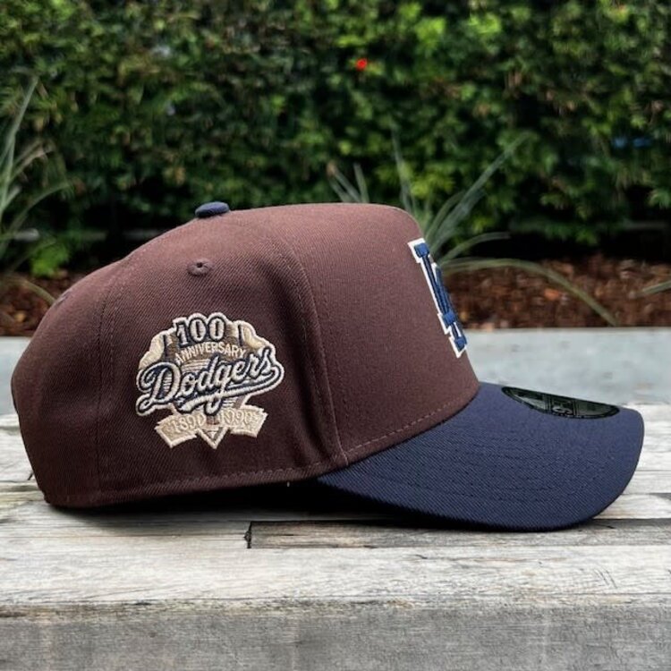 New Era LA Dodgers Dark Brown/Navy Outline 100th Anniversary 940 A-Frame