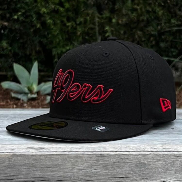 New Era 49ers Black Red Script 60 Seasons