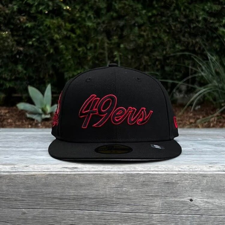New Era 49ers Black Red Script 60 Seasons