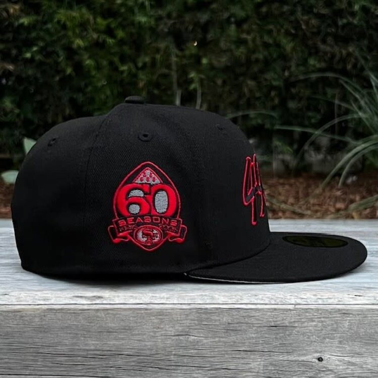 New Era 49ers Black Red Script 60 Seasons