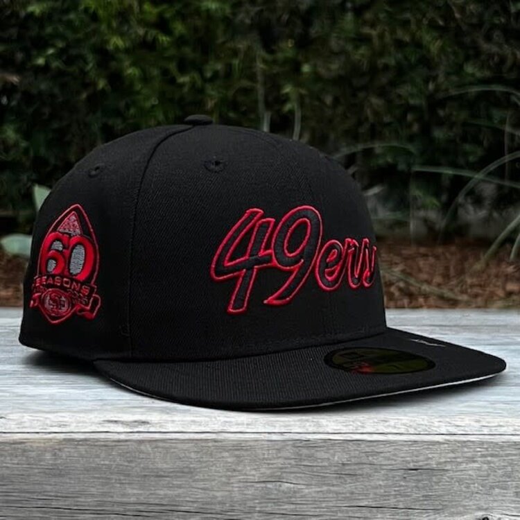 New Era 49ers Black Red Script 60 Seasons