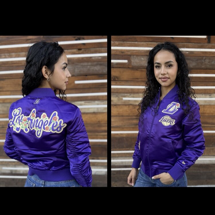 New Era LA Lakers Women's NE Purple Glam Crop Jacket