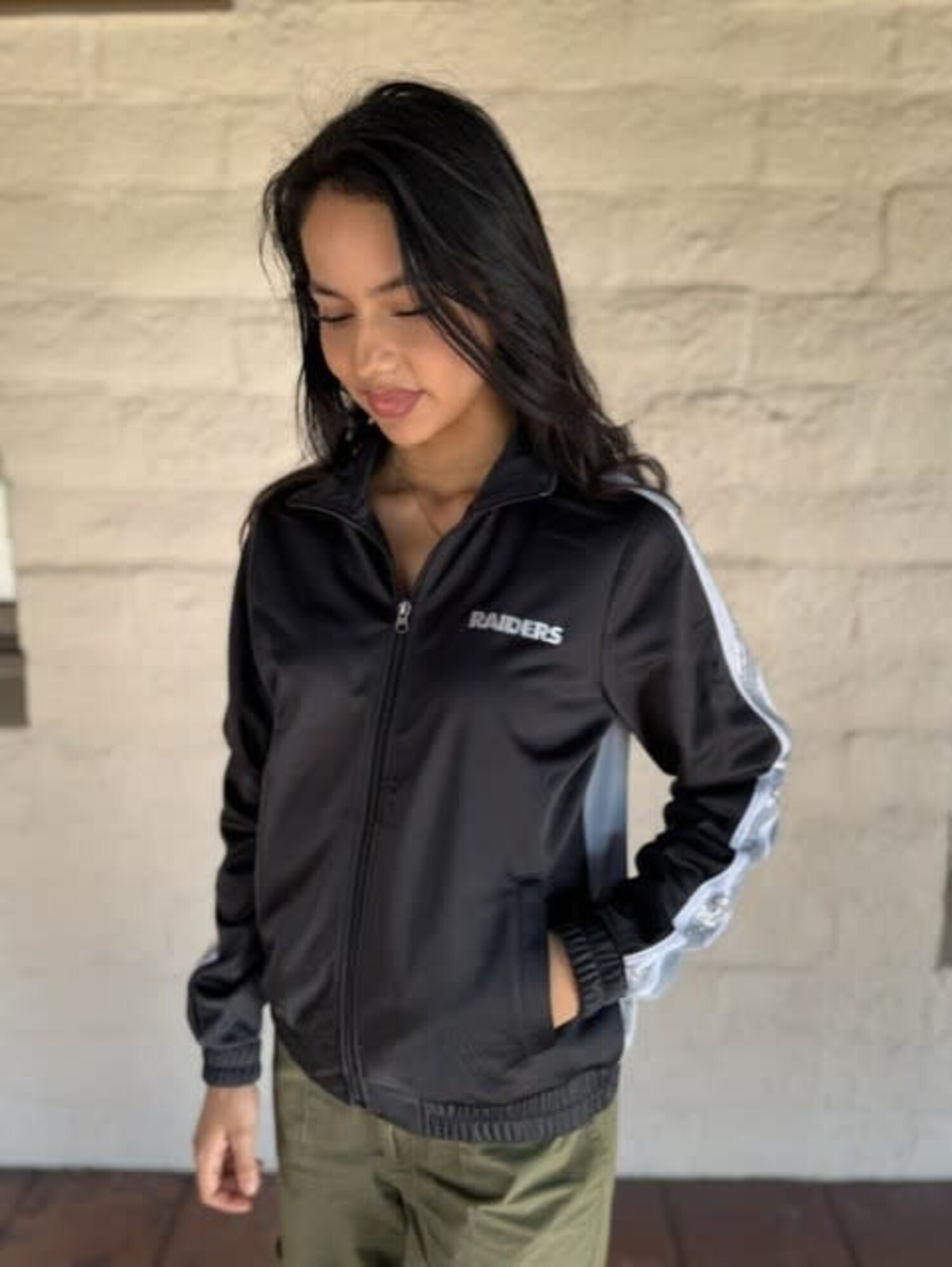 Raiders Women's GIII Rebel Track Jacket - The Locker Room of Downey