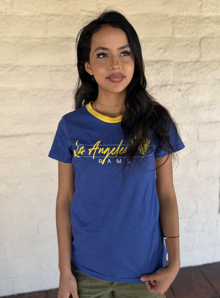 G-III LA Rams Women's G-III Main Play Ringer Crew Tee