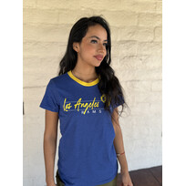 G-III LA Rams Women's G-III Main Play Ringer Crew Tee