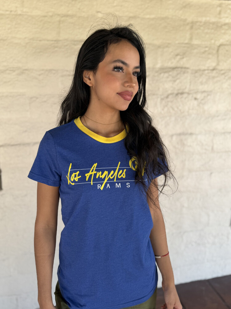 G-III LA Rams Women's G-III Main Play Ringer Crew Tee