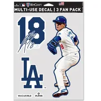 Wincraft 3 Fan Pack Decals MLB LA Dodgers Pitching Yamamoto