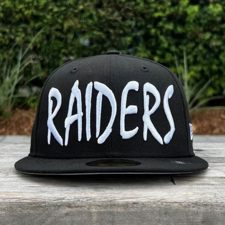 New Era Raiders Black White Sketch Gray UV