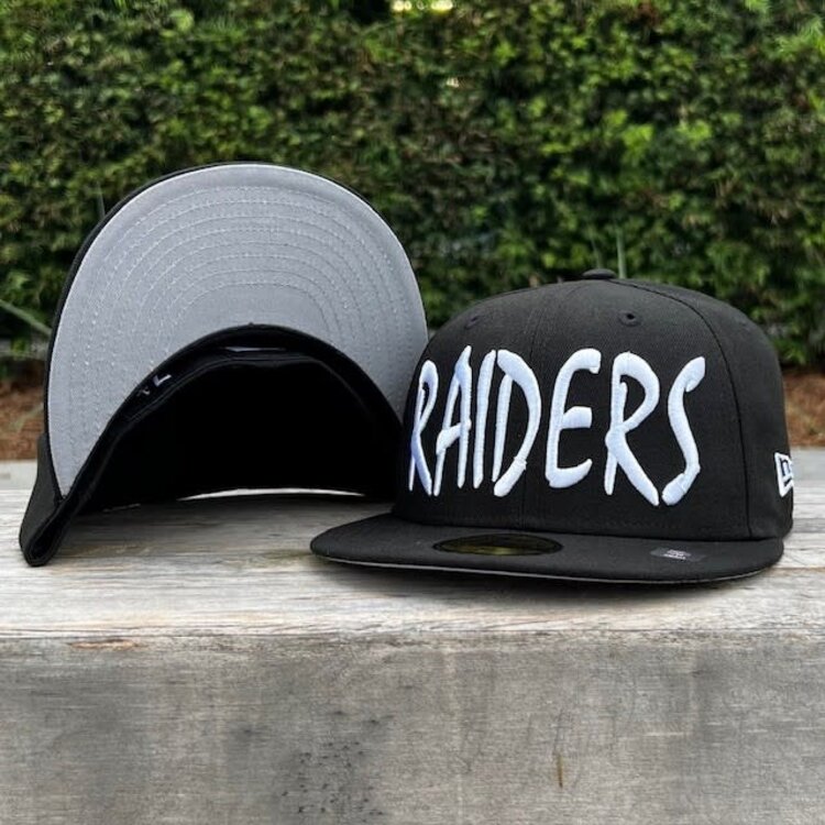 New Era Raiders Black White Sketch Gray UV