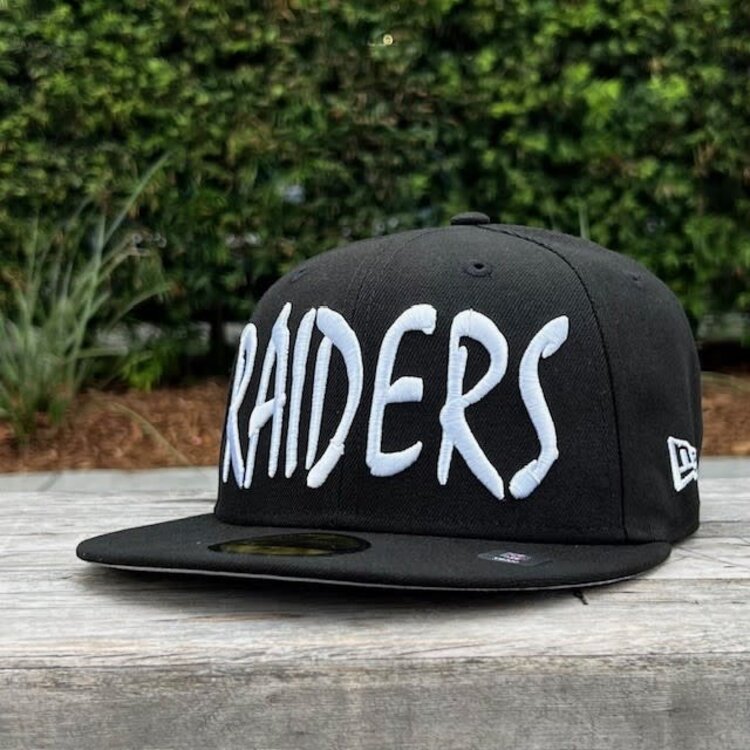 New Era Raiders Black White Sketch Gray UV