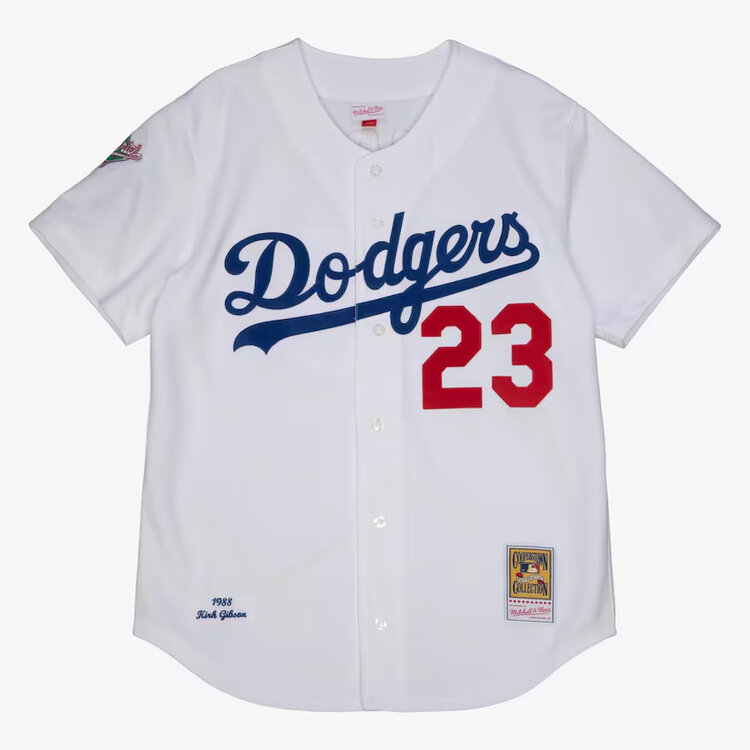 Mitchell and Ness MLB Los Angeles Dodgers Men's M&N Authentic 1988 Kirk Gibson #23 Jersey White