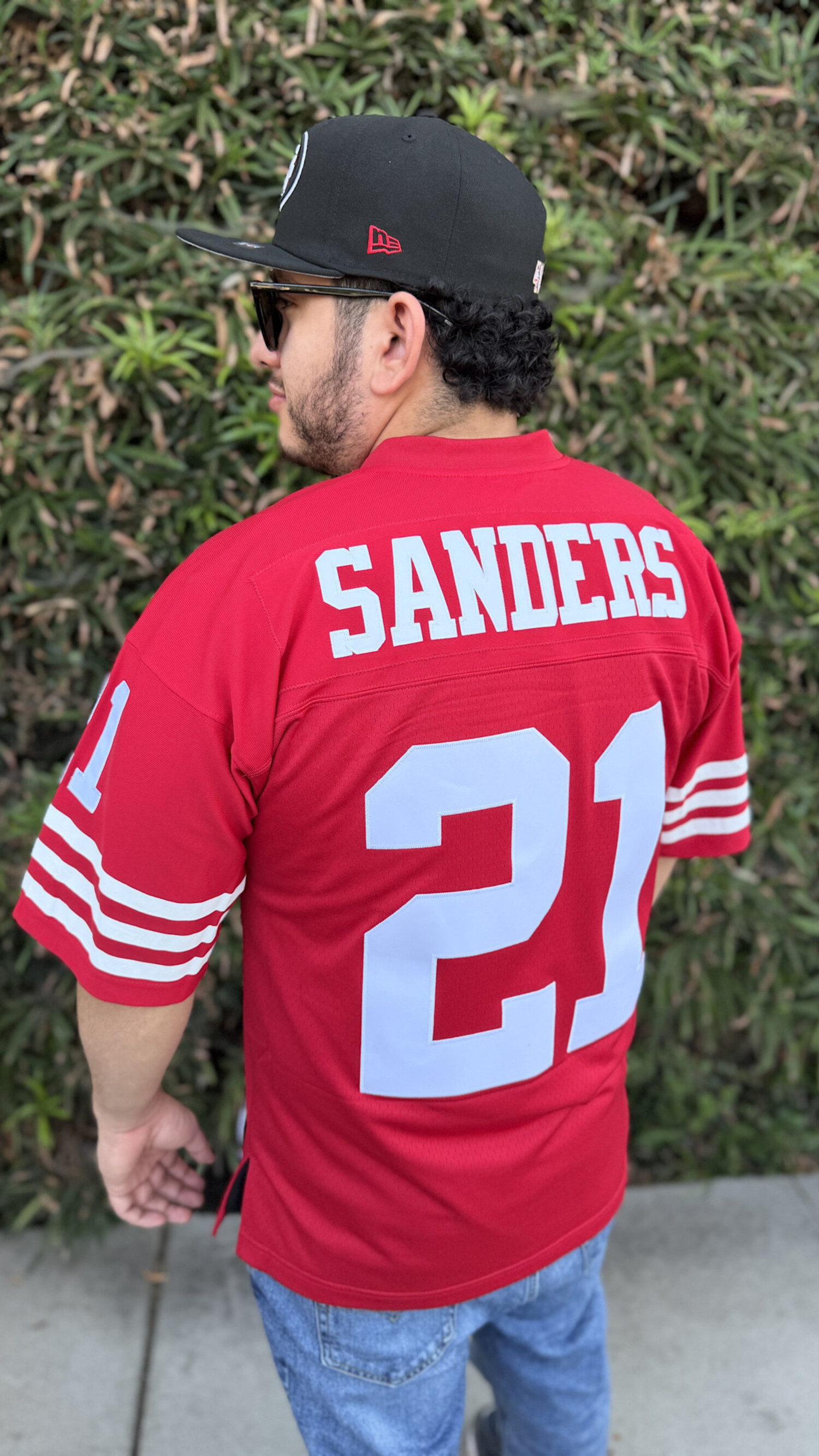 NFL 49ers Men's Mitchell & Ness 1994 Deion Sanders #21 Jersey Red