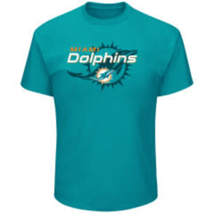 Majestic Dolphins M Pick Six Tee Aqua