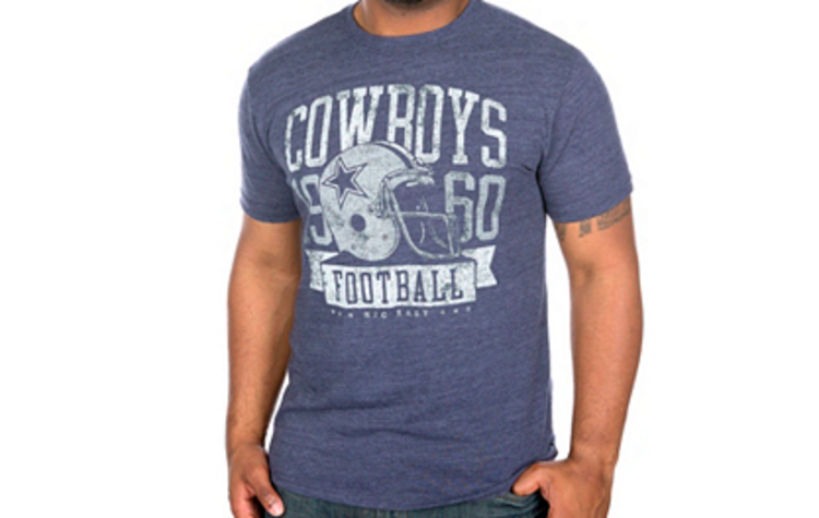 DCM NFL Dallas Cowboys M Triblend Keggs Tee Heather Navy