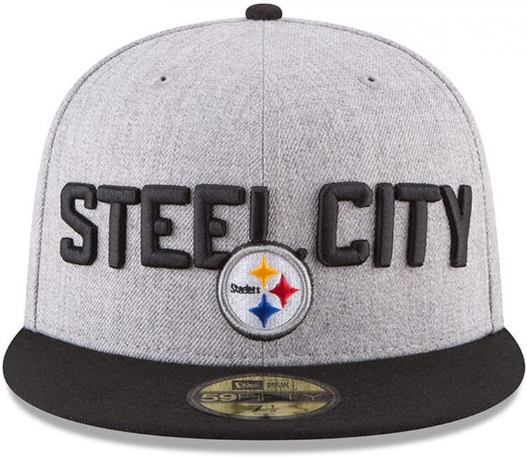New Era Steelers 18 Draft Hthr Gray/Black