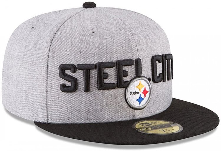 New Era Steelers 18 Draft Hthr Gray/Black