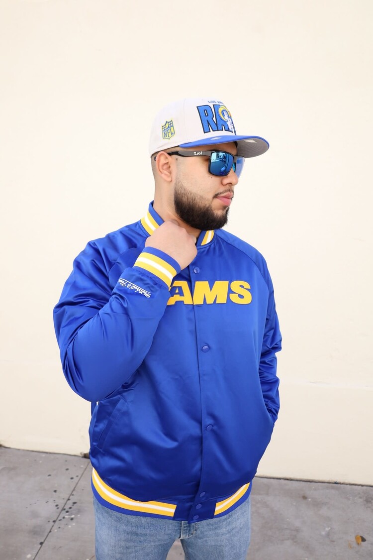 Mitchell and Ness LA Rams M&N Lightweight Satin Jacket Royal