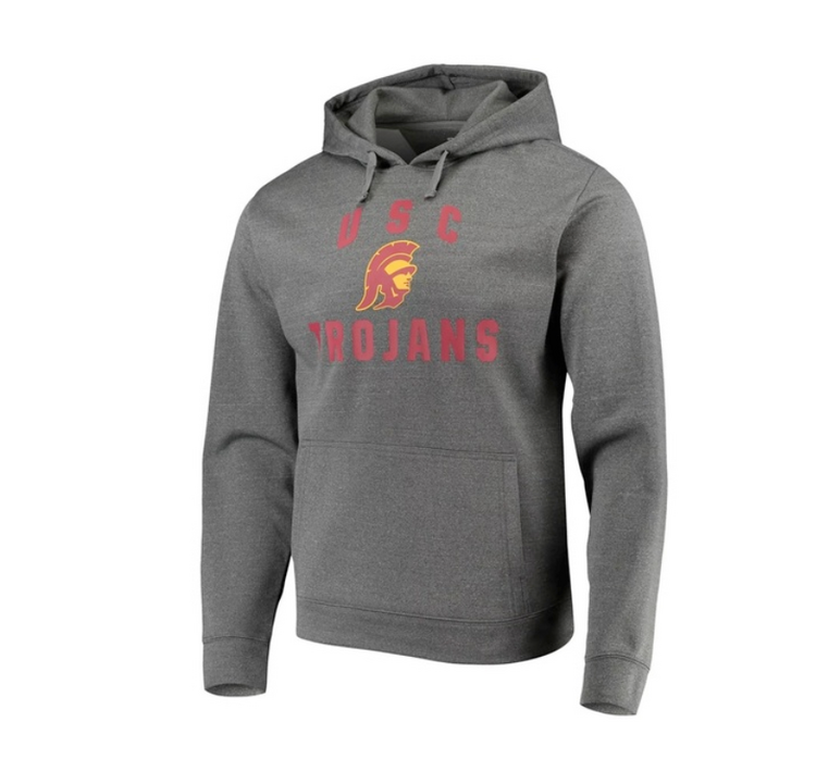 USC Trojans M Emil P/O Hoodie Heather Charcoal