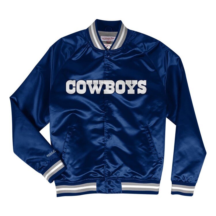 Mitchell and Ness Cowboys M&N Lightweight Satin Jacket Block Navy