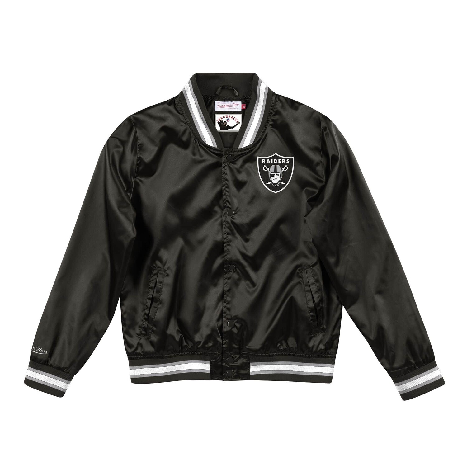 Las Vegas Raiders W Mitchell & Ness Lightweight Satin Jacket Black