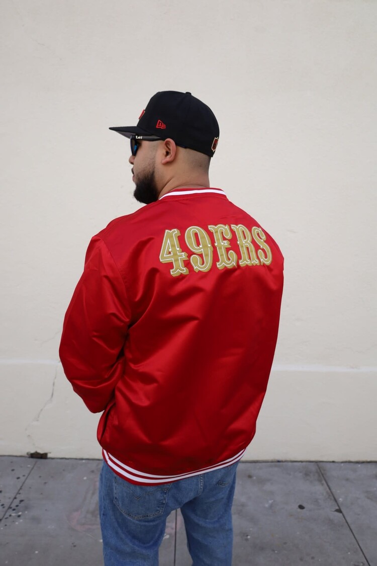Mitchell and Ness SF 49ers Men's Mitchell & Ness Red Satin Pullover