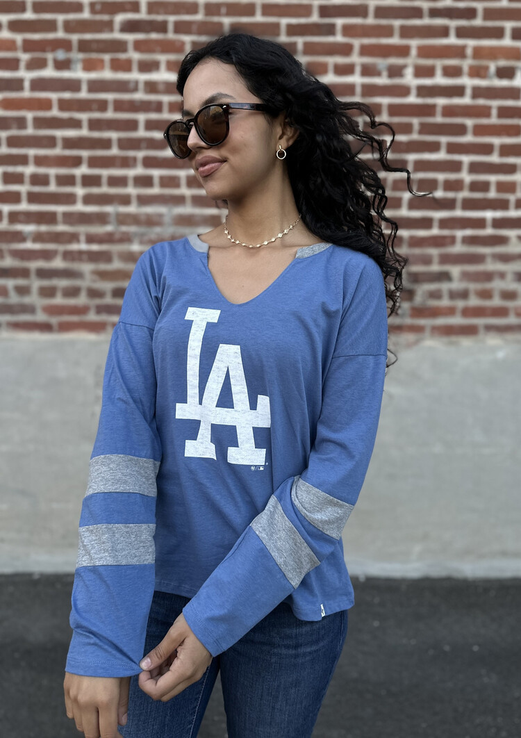 47 Brand LA Dodgers W 47 Cadet Blue Premier Celeste Long Sleeve Tee