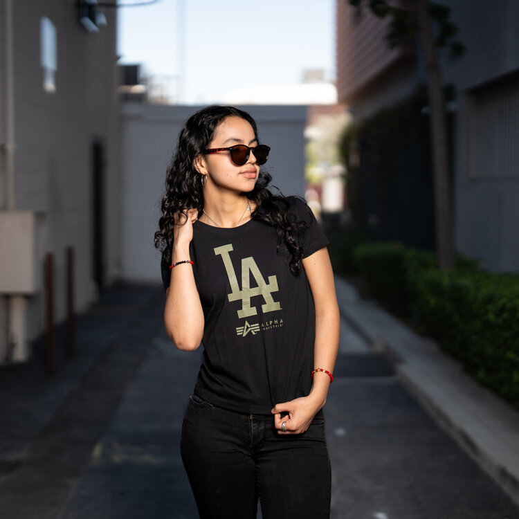 New Era LA Dodgers Women's NE Alpha Black T-Shirt