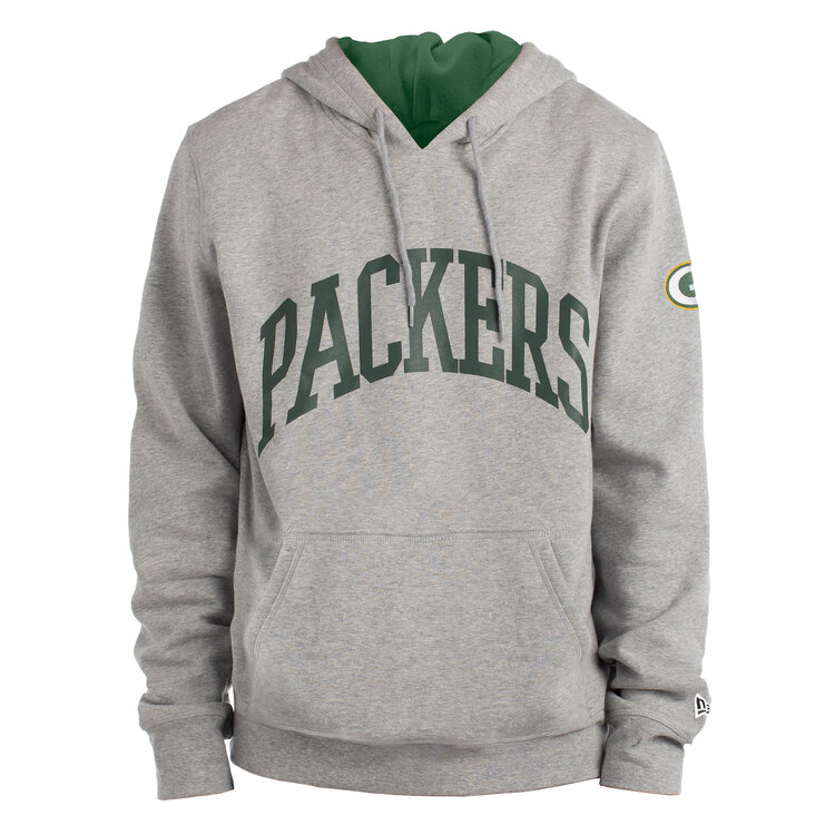 New Era Packers M NE Gray Block Arch Hoodie