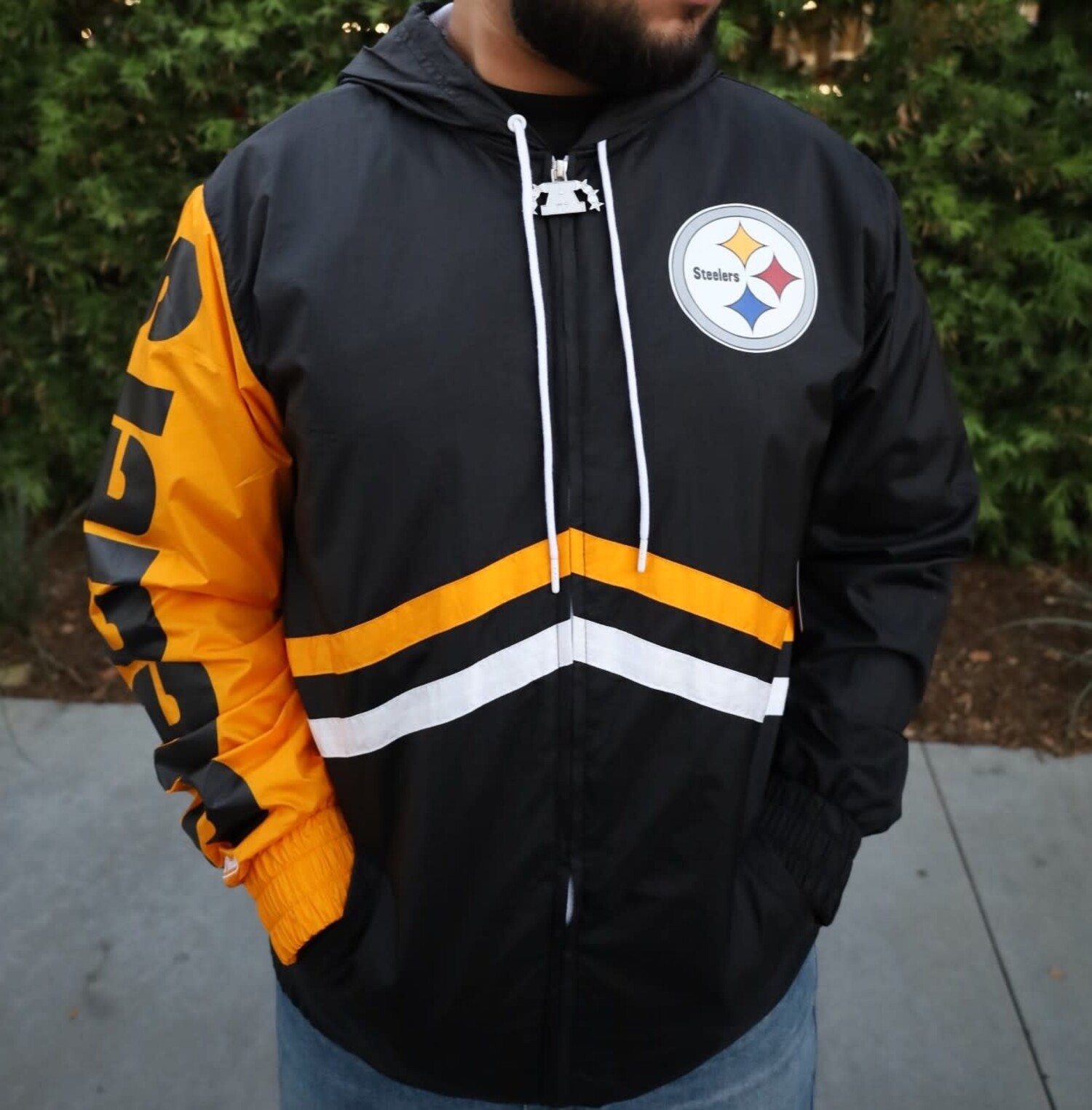Steelers Men's M&N Undeniable F/Z Windbreaker - The Locker Room of