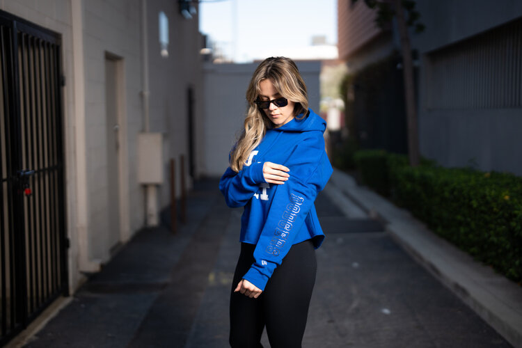 New Era LA W NE Royal Crop Hoodie