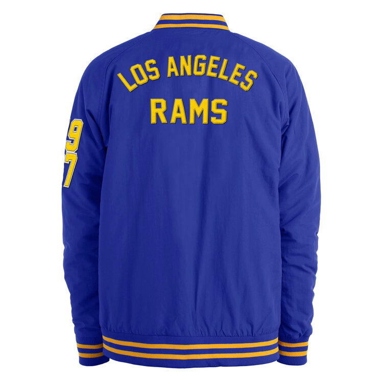 New Era LA Rams NE M Royal Nylon Varsity Snap Button Jacket