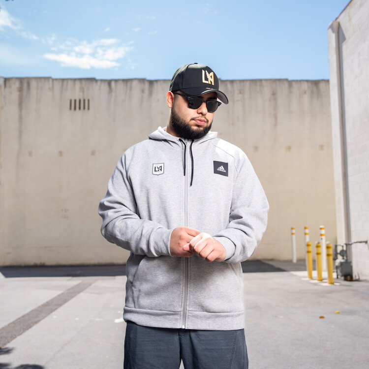 Adidas LAFC M adidas Enhanced Tri-Blend Full-Zip Hoodie Jacket - Heathered Gray