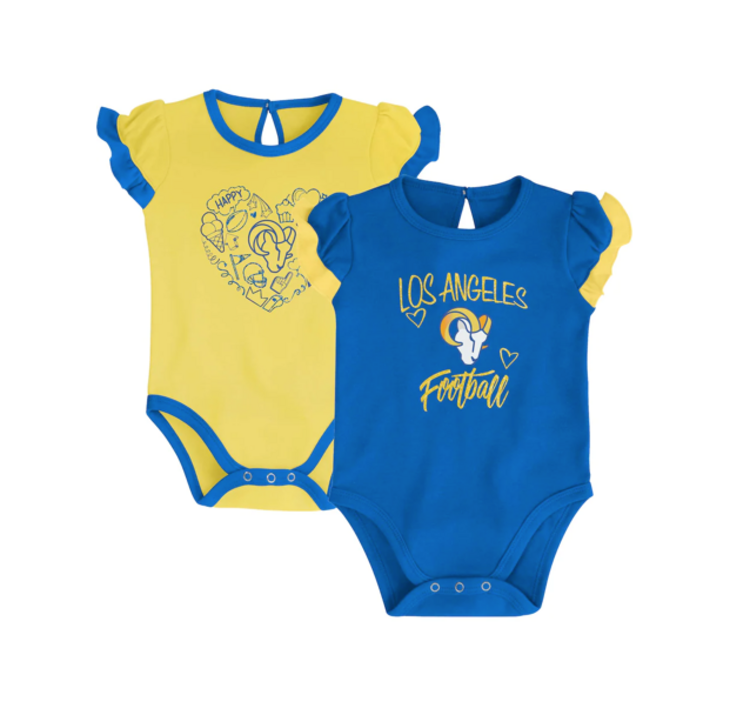 NFL Rams Newborn Girl Too Much Love 2-Piece Creeper Set