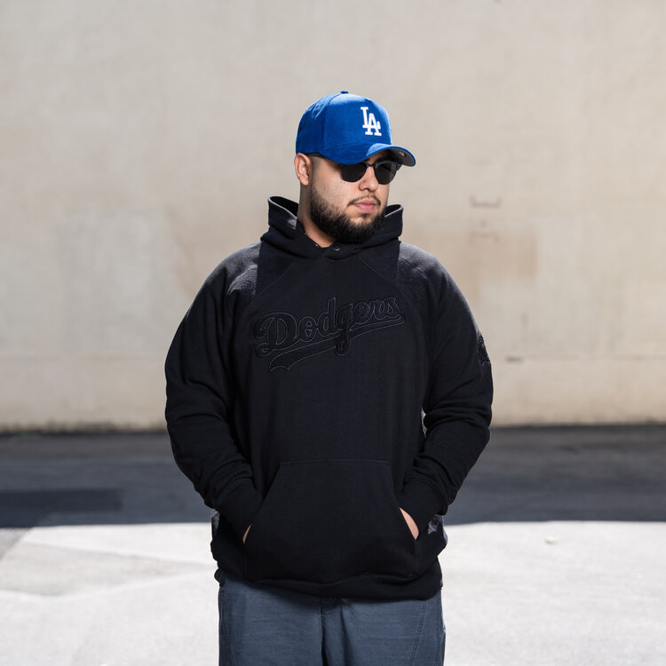 New Era Dodgers NE Black Letter Hoodie