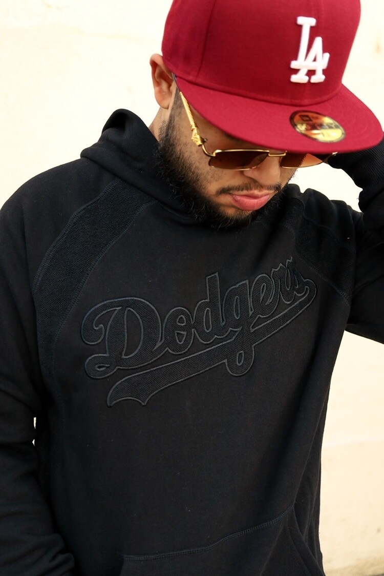 New Era Dodgers NE Black Letter Hoodie