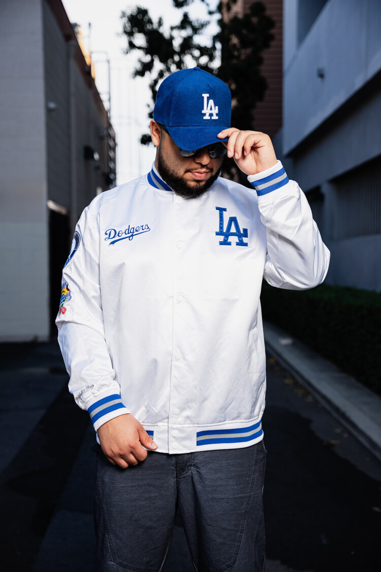 Mitchell and Ness LA Dodgers M&N Men's City Collection Lightweight Satin Jacket White