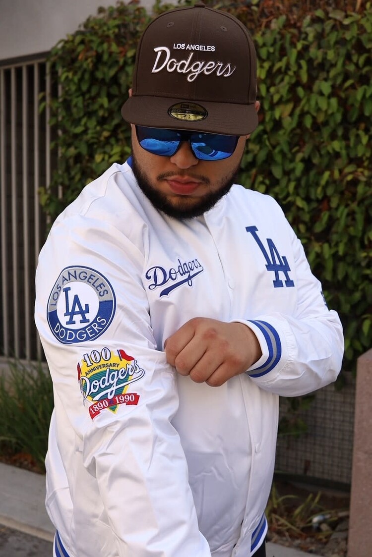 Mitchell and Ness LA Dodgers M&N Men's City Collection Lightweight Satin Jacket White