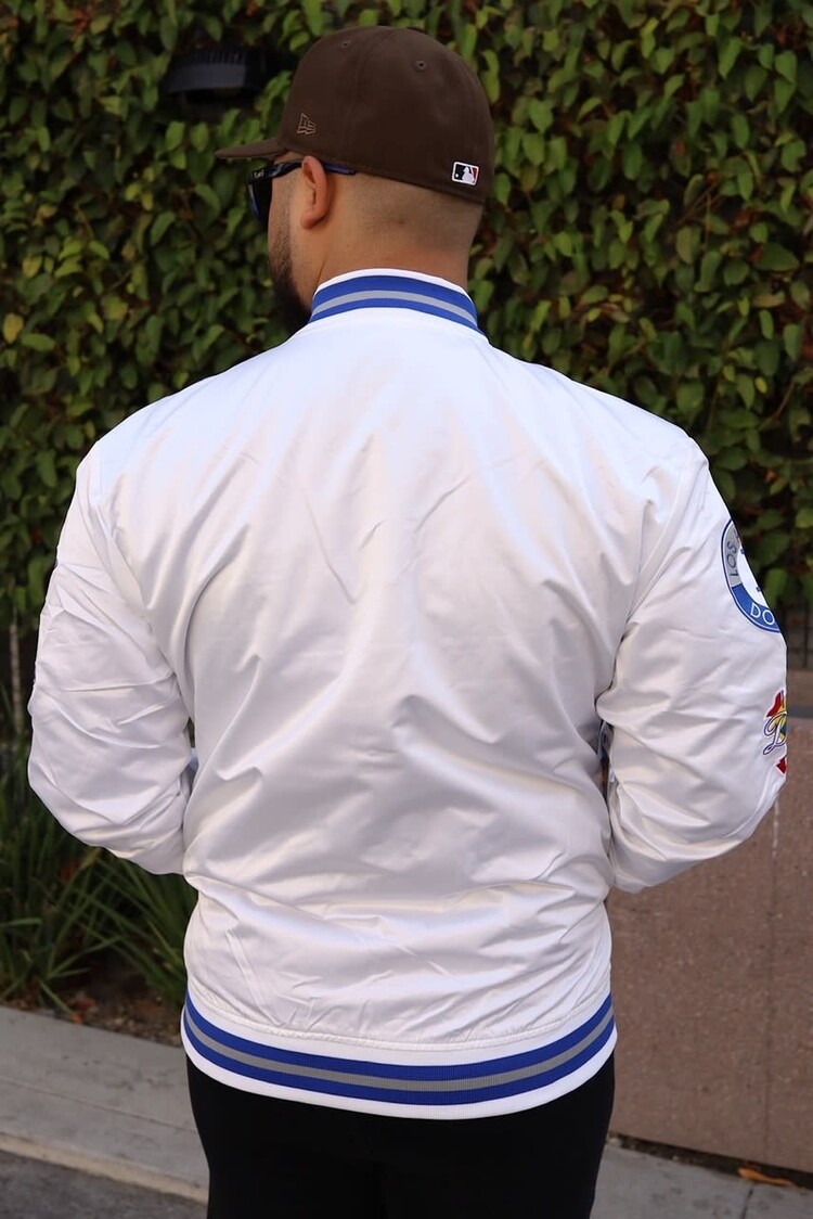 Mitchell and Ness LA Dodgers M&N Men's City Collection Lightweight Satin Jacket White