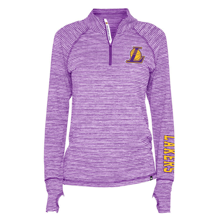 New Era LA Lakers W NE Purple Space Dye 1/4 Zip L/S