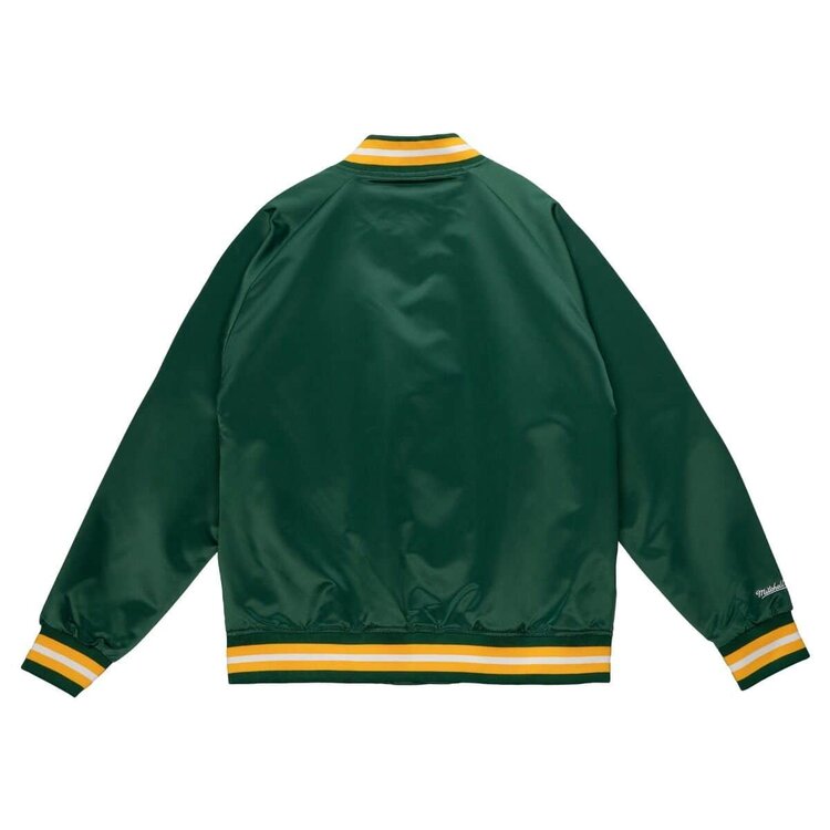 Mitchell and Ness Packers M&N Lightweight Satin Jacket Green