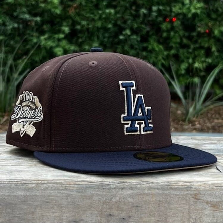 New Era LA Dark Brown/Navy Outline 100 Years Khaki UV