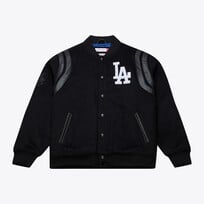 Mitchell and Ness LA Dodgers Men's M&N Black Walk the Tunnel Varsity Full-Snap Jacket