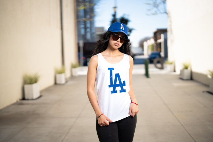 G-III LA Dodgers Women's GIII Preseason White Tank Primary LA
