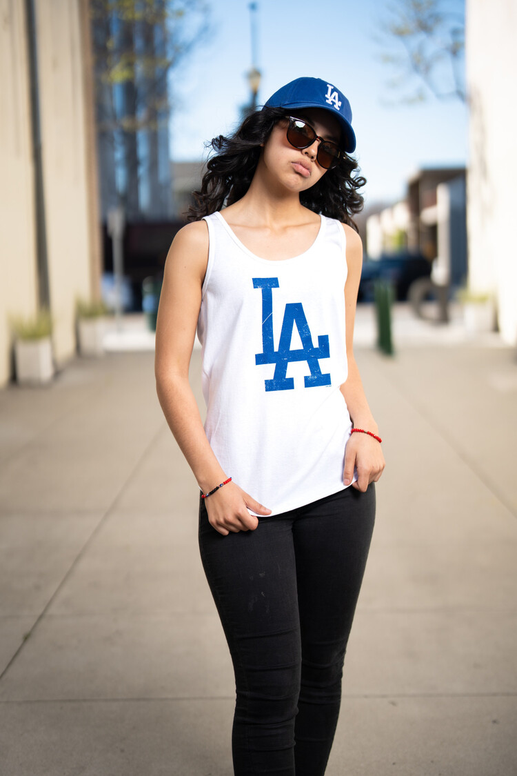 G-III LA Dodgers Women's GIII Preseason White Tank Primary LA