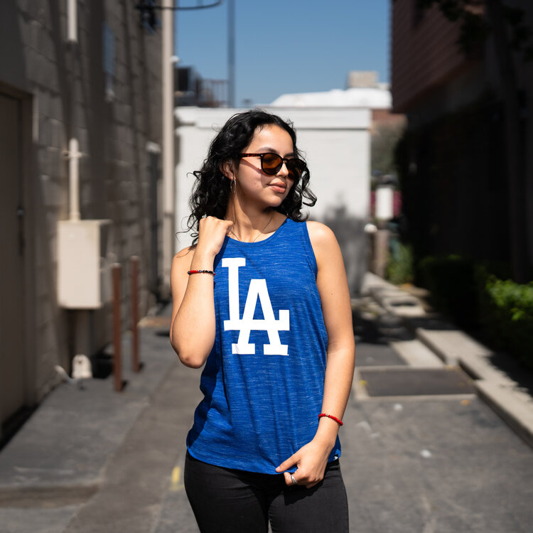 New Era LA NE Royal Women's Back Hit Space Dye Tank