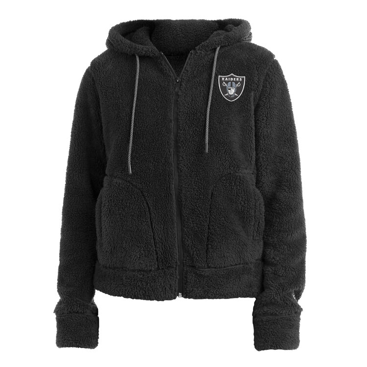New Era Raiders Women's NE Sherpa Black F/Z Hoodie