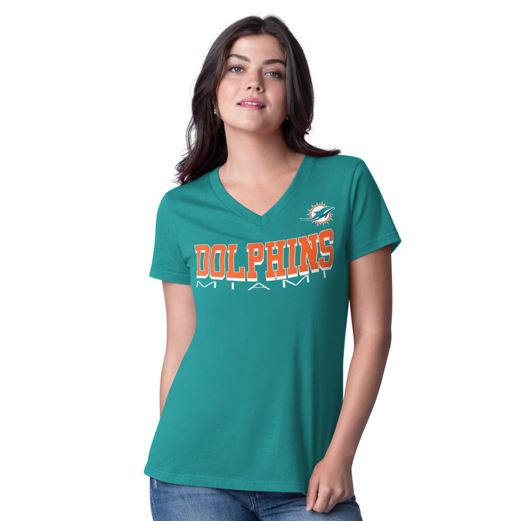 G-III Miami Dolphins Women's G-III Strategy V-Neck Tee