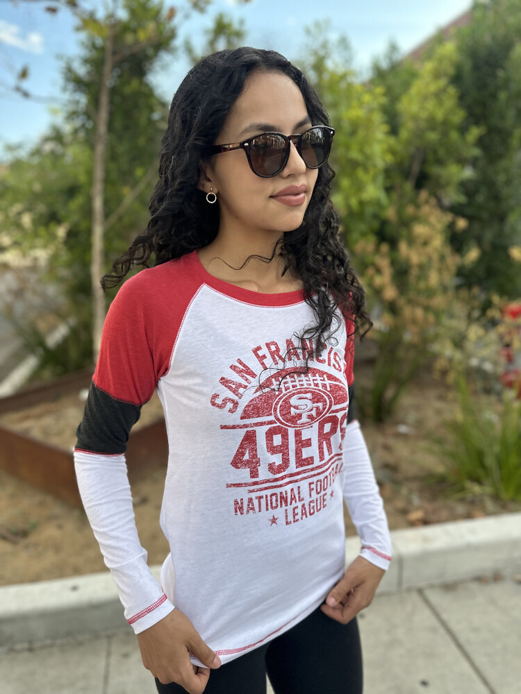 New Era 49ers Women's NE Color Block Raglan LS Tee