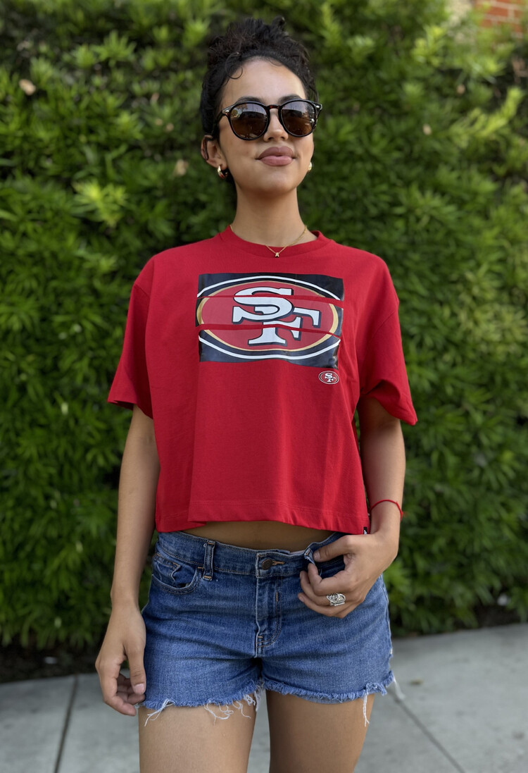 New Era 49ers Women's NE Primary Logo Red Crew SS Crop Tee